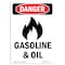 Signmission Safety Sign, OSHA Danger, 7" Height, Gasoline And Oil, Portrait OS-DS-D-57-V-1275 - alternate 1
